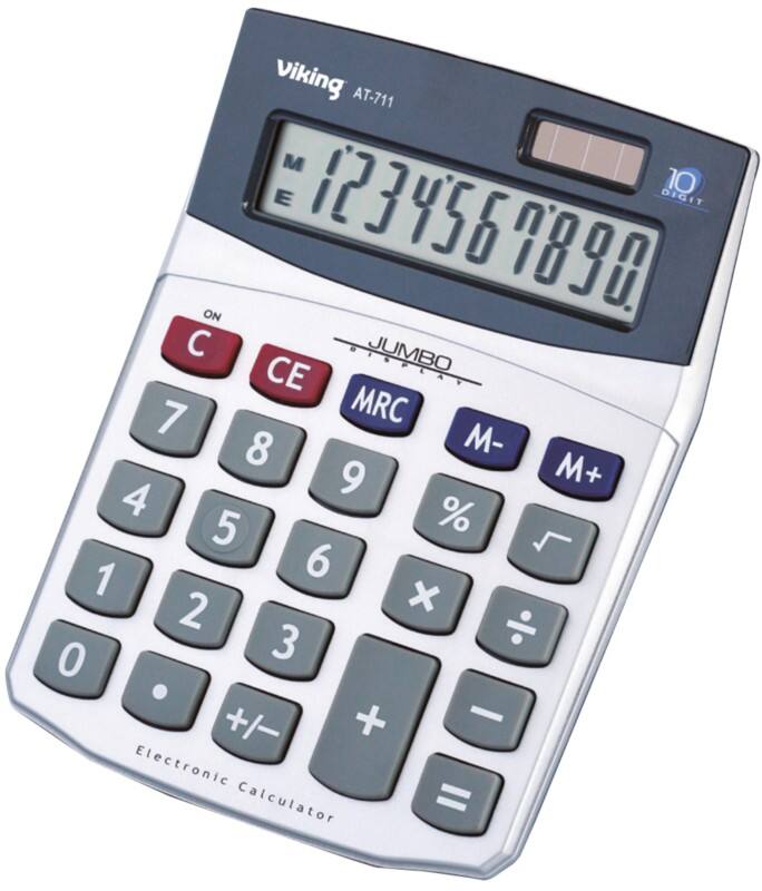 Calculatrice de bureau Viking AT-711 10 chiffres Argenté