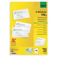 Sigel Visitekaartjes 190 g/m² Wit 10 Vellen à 10 Stuks