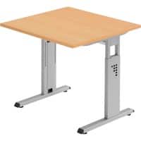 Bureau Hammerbacher Matrix VOS Hauteur ajustable Carré Hêtre C-Pied 800 (L) x 800 (P) x 850 (H) mm Acier, Aggloméré