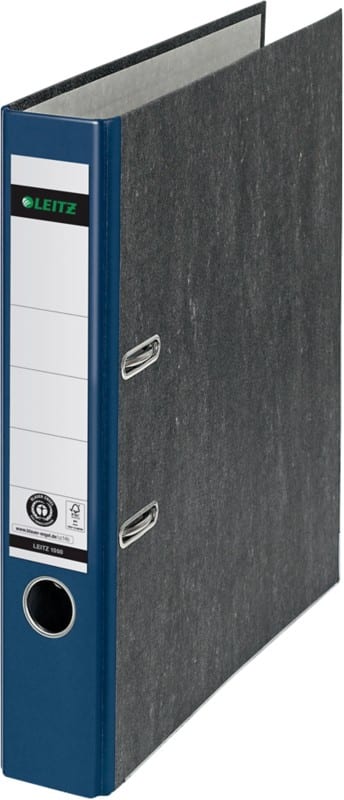 Leitz 180° Smal Classeur A4 52 mm Blauw 2 Ringen 1050 Karton Wolkenmarmer Staand Gerecycled