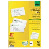 Cartes de visite Sigel 190 g/m² Blanc 40 Feuilles de 10 Unités