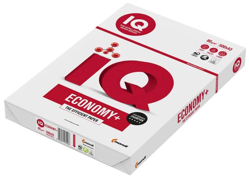 Papier imprimante IQ Economy+ A3 IQ Blanc 80 g/m² Lisse 500 Feuilles
