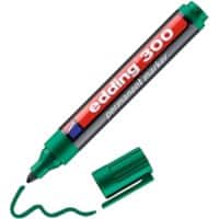 Marqueur permanent edding 300 Pointe moyenne, ogive 1,5 - 3 mm Vert Rechargeable Résistant à l'eau