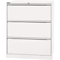 Armoire de classement Bisley Acier 3 Tiroirs Verrouillable 800 x 622 x 1016 mm Blanc signalisation