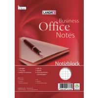 Bloc-notes à spirales LANDRÉ Office A5 Reliure supérieure Rouge Couverture en carton couché Quadrillé 40 feuilles