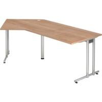 Hammerbacher Matrix Bureau Vrije vorm Walnoot C-Voet 2.100 (B) x 1.130 (D) x 720 (H) mm Aluminium, Hout, Kunststof, Spaanplaat