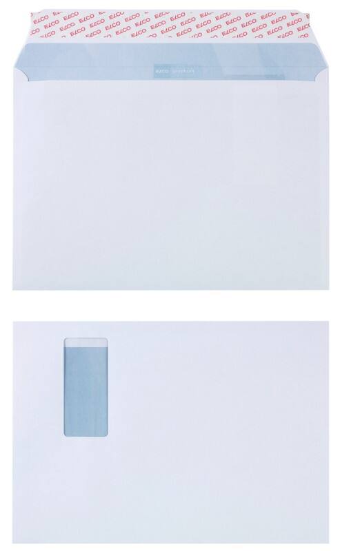 Enveloppes Elco Premium Avec fenêtre C4 324 (l) x 229 (h) mm Bande adhésive Blanc 120 g/m² 250 Unités
