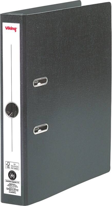 Viking Prem Touch Smal HangClasseur A4 50 mm Zwart 2 Ringen Karton Mat Staand Gerecycled