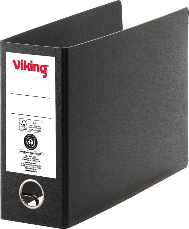Viking Breed Classeur A5 75 mm Zwart 2 Ringen Karton Liggend Gerecycled