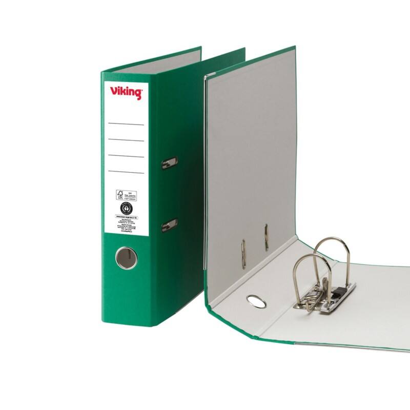 Viking Breed Classeur A4 75 mm Groen 2 Ringen Karton Mat Staand Gerecycled