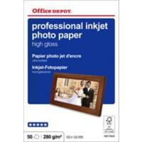 Office Depot Premium Plus Inkjet fotopapier 10 x 15 cm Glanzend 270 g/m² 10 x 15 cm Wit 50 Vellen