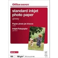 Office Depot Inkjet fotopapier A4 Glanzend 180 g/m² 21 x 29,7 cm Wit 100 Vellen