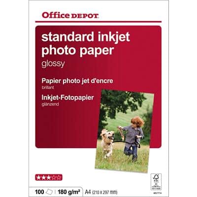 Papier photo Office Depot Brillant A4 180 g/m2 100 feuilles
