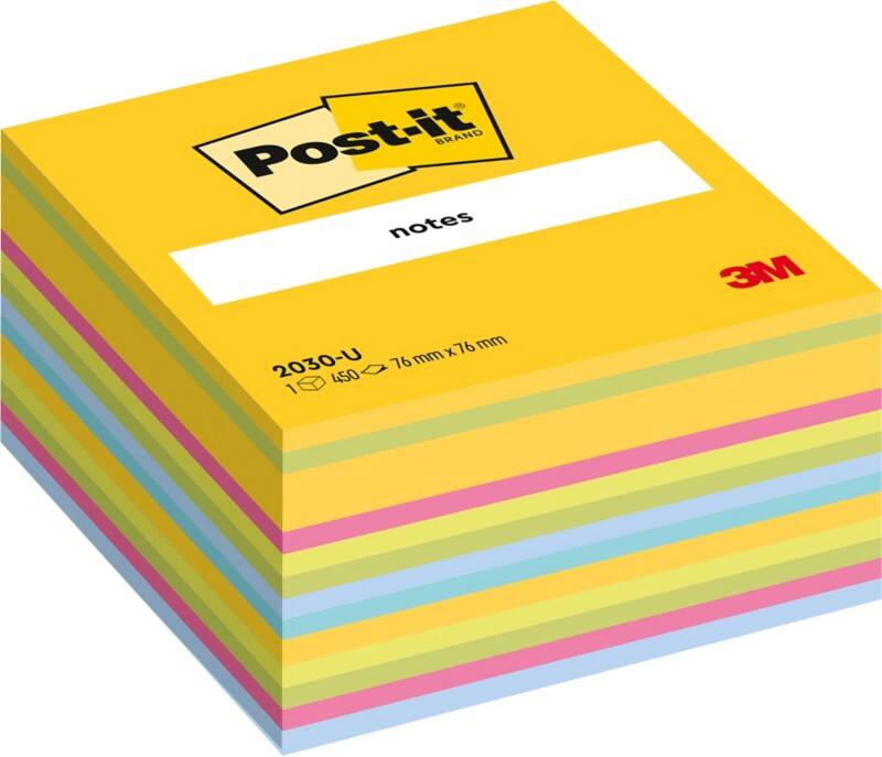 Notes adhésives Post-it 76 x 76 mm Assortiment ultra 450 Feuilles