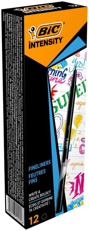 BIC Intensity Fineliner 0,4 mm Naaldpunt Zwart 12 Stuks