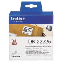 Rouleau d’étiquettes Brother DK-22225 d’origine en continu Autocollantes Noir sur blanc 38 mm x 30,5 m