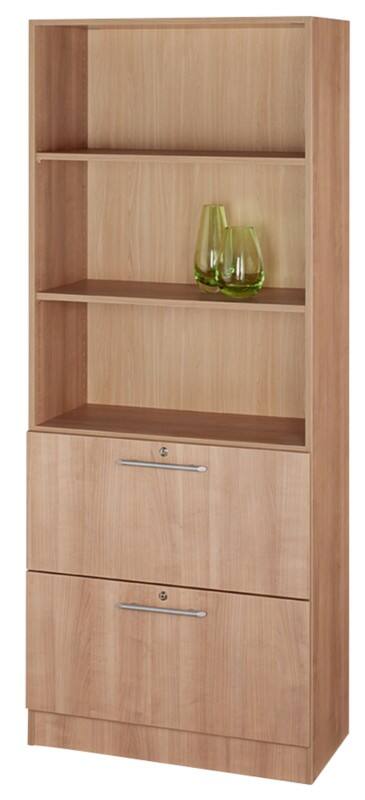 Bibliothèque Hammerbacher Matrix Aggloméré, Résine de mélamine 2 Étagères 800 x 420 x 2004 mm Brun Noyer