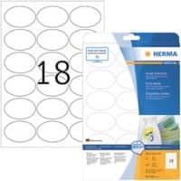 Étiquettes repositionnables HERMA 4358 Blanc Ovales 450 Étiquettes par paquet 4358