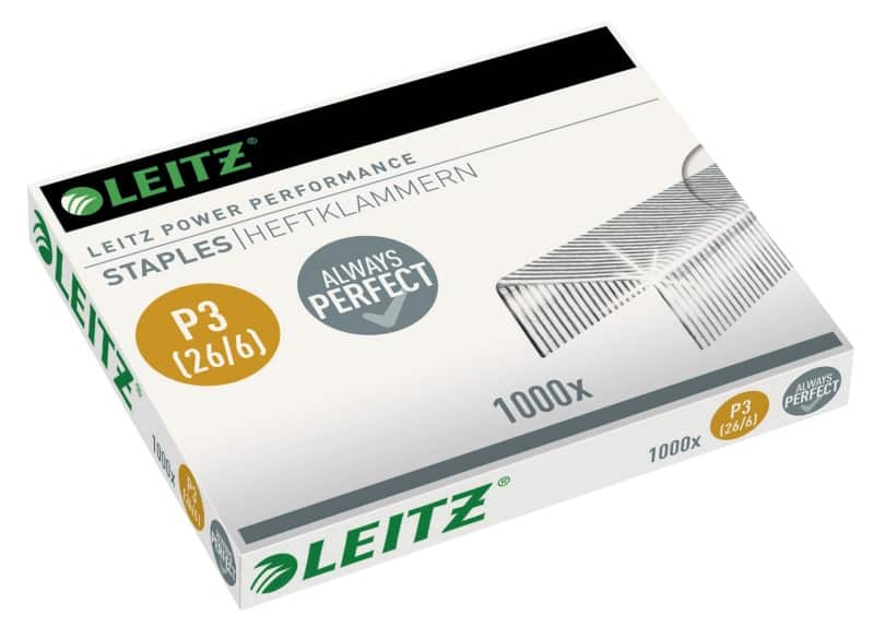 Leitz Power Performance P3 Nietjes 26/6 55720000 Gegalvaniseerd staal Zilver 1000 Nietjes