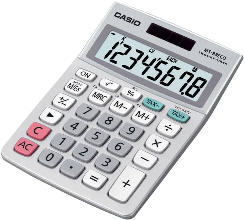 Calculatrice financière Casio MS-88ECO 8 chiffres Gris