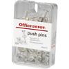Office Depot Push Pin Punaises Rond Metaal, kunststof Transparant Pak van 25 stuks