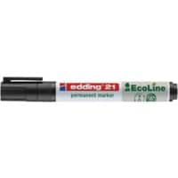 Marqueur permanent edding EcoLine 21 Pointe moyenne, ogive 1,5 - 3 mm Noir Rechargeable Résistant à l'eau