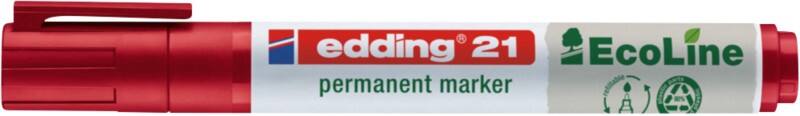 edding EcoLine 21 Permanent marker  Medium Ronde punt 1,5 - 3 mm Rood Navulbaar Ja