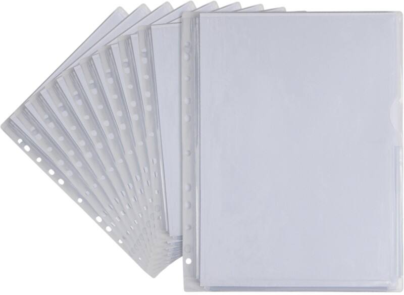 Viking Showtassen A4 Glashelder Transparant 200 micron PP (Polypropeen) Boven en rechts 11 Gaten 10 Stuks