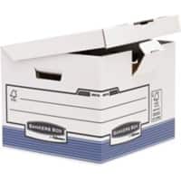 Bankers Box System Flip top Kubus Archiefdozen A4 Wit, blauw Karton 37,7 x 39,5 x 31 cm 10 Stuks