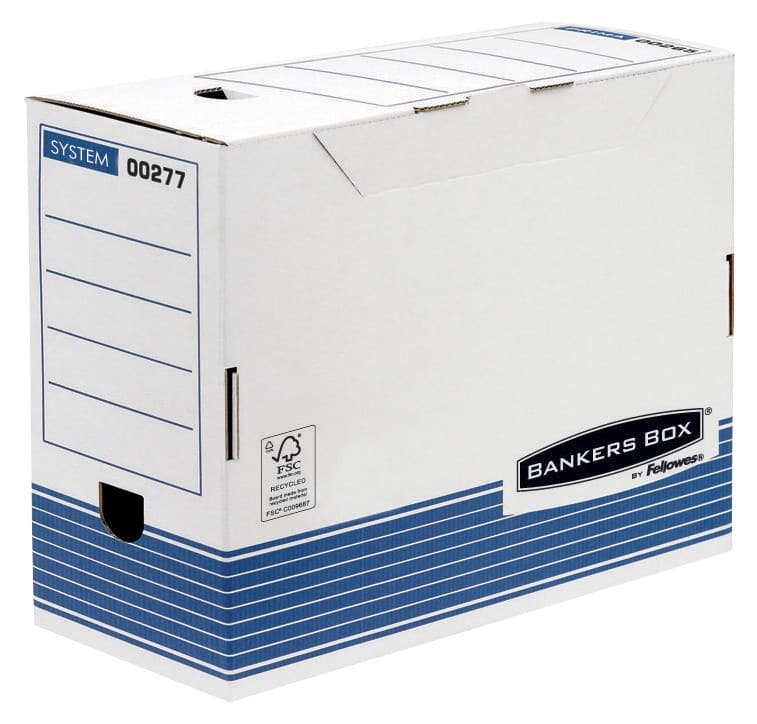 Boîtes archives Bankers Box System A4 Blanc/Bleu (15cm) - 10 unités