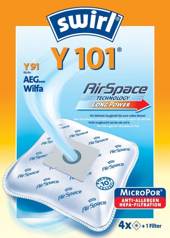 Swirl Stofzuigerzakken Y 101 AirSpace Wit 4 Stuks