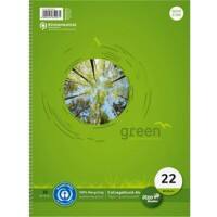 Cahier à spirale Ursus Vert A4 Couverture en papier Quadrillé 80 feuilles