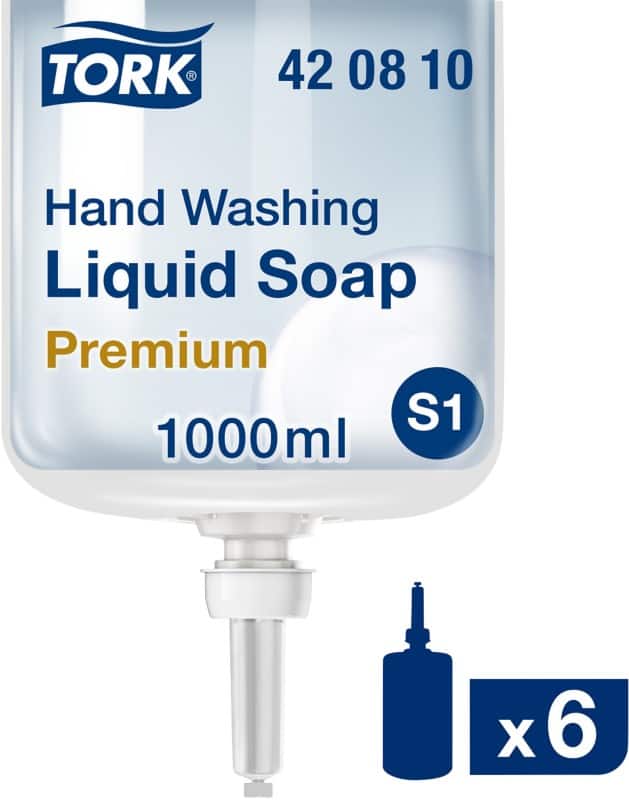 Savon pour les mains Tork Liquide S1 Transparent 420810 6 bouteilles de 1 L