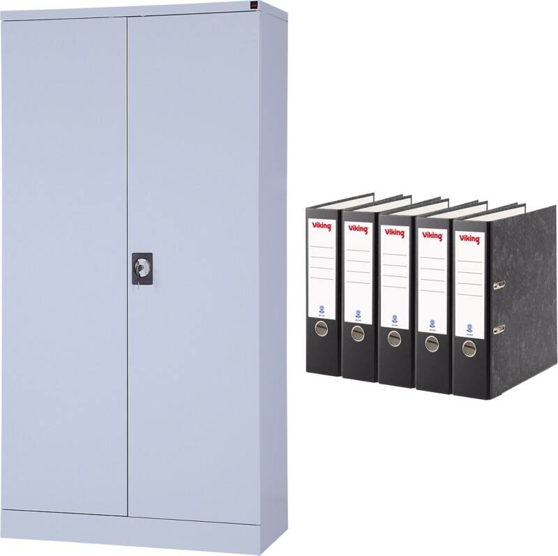 Armoire à portes battantes Realspace Acier 4 Étagères Verrouillable 920 x 420 x 1800 mm Gris