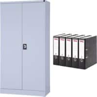 Armoire à portes battantes Realspace Acier 4 Étagères Verrouillable 920 x 420 x 1800 mm Gris