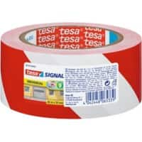 tesa Waarschuwingstape tesasignal Universal Rood, wit 50 mm (B) x 66 m (L) PP (Polypropeen)