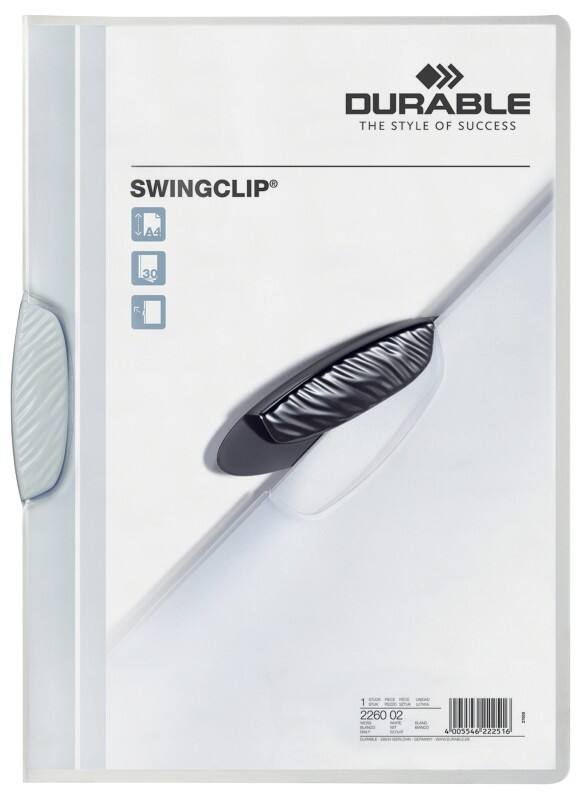 Dossier avec clip DURABLE Swingclip A4 Blanc Polypropylène Avec pince pivotante Swingclip