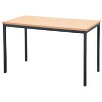 Niceday Rechthoekige Tafel met Beuken Gekleurd MFC & Aluminium Top en Zwart Frame 1600 x 800 x 750 mm