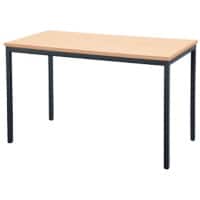 Table rectangulaire Niceday Hêtre, noir 180 x 80 x 75 cm