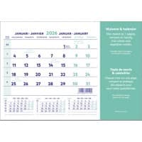 Calendrier de bureau Brepols Calendrier tapis de souris 2026 1 Mois par page Néerlandais, Français 18 (L) x 0,3 (P) x 23 (H) cm Blanc