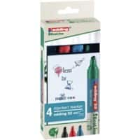 edding 32 Flipovermarker Medium Beitelpunt 1 - 5 mm Kleurenassortiment Navulbaar Waterbestendig 4 Stuks