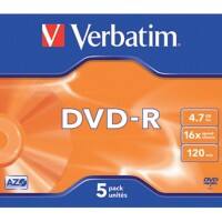 Verbatim DVD+R 16X 4,7 GB jewel case (5 st.)