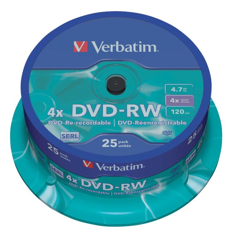 Verbatim DVD-RW 4,7 GB 25 stuks