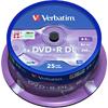 DVD + R Verbatim Argenté mat 8 x 8.5 Go Spindle 25 Unités