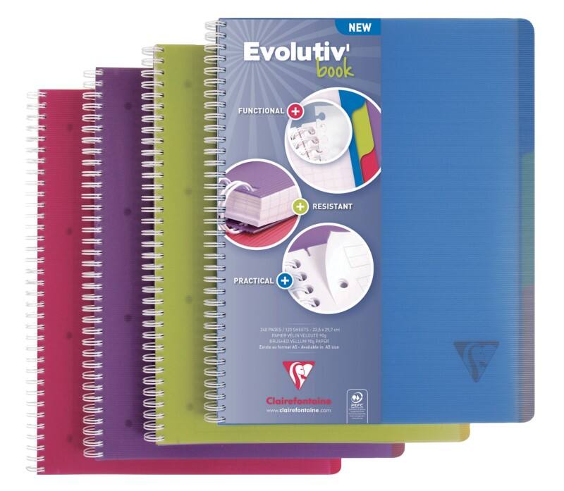 Clairefontaine Linicolor A5+ Spiraalschrift Kleurenassortiment PP Kaft Geruit 90 Vellen