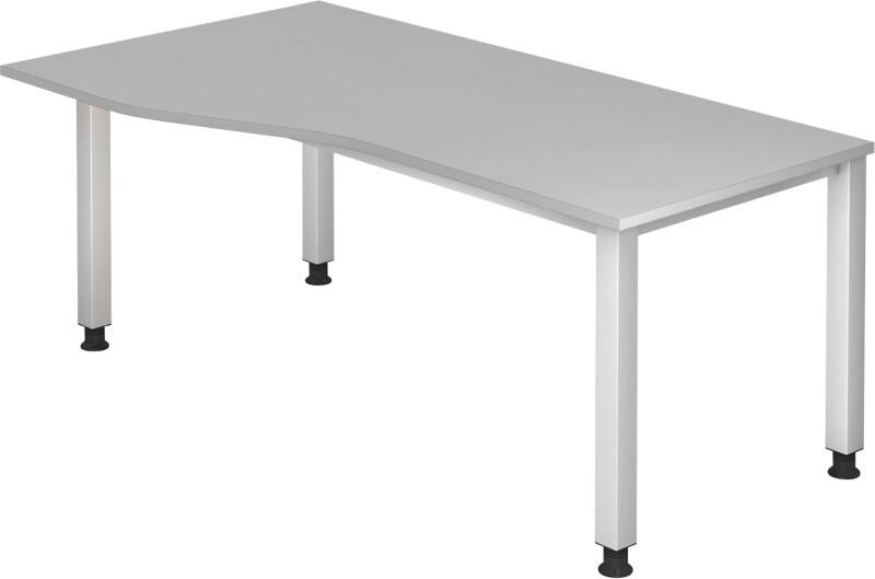 Bureau Hammerbacher VQS Hauteur ajustable Forme libre Gris 4 pieds métalliques 1800 (L) x 1000 (P) x 810 (H) mm Acier, Aggloméré
