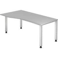 Bureau Hammerbacher VQS Hauteur ajustable Forme libre Gris 4 pieds métalliques 1800 (L) x 1000 (P) x 810 (H) mm Acier, Aggloméré