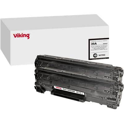 Viking 36A compatibele HP tonercartridge CB436A zwart duopak 2 stuks