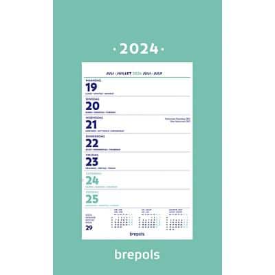 Brepols Jaarplanner 2025 1 Week per pagina Duits, Engels, Frans, Nederlands 34 (B) x 1 (D) x 19 (H) cm Blauw