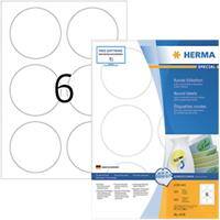 Étiquettes repositionnables HERMA 4478 Ø 85 mm 100 feuilles de 6 Étiquettes 4478